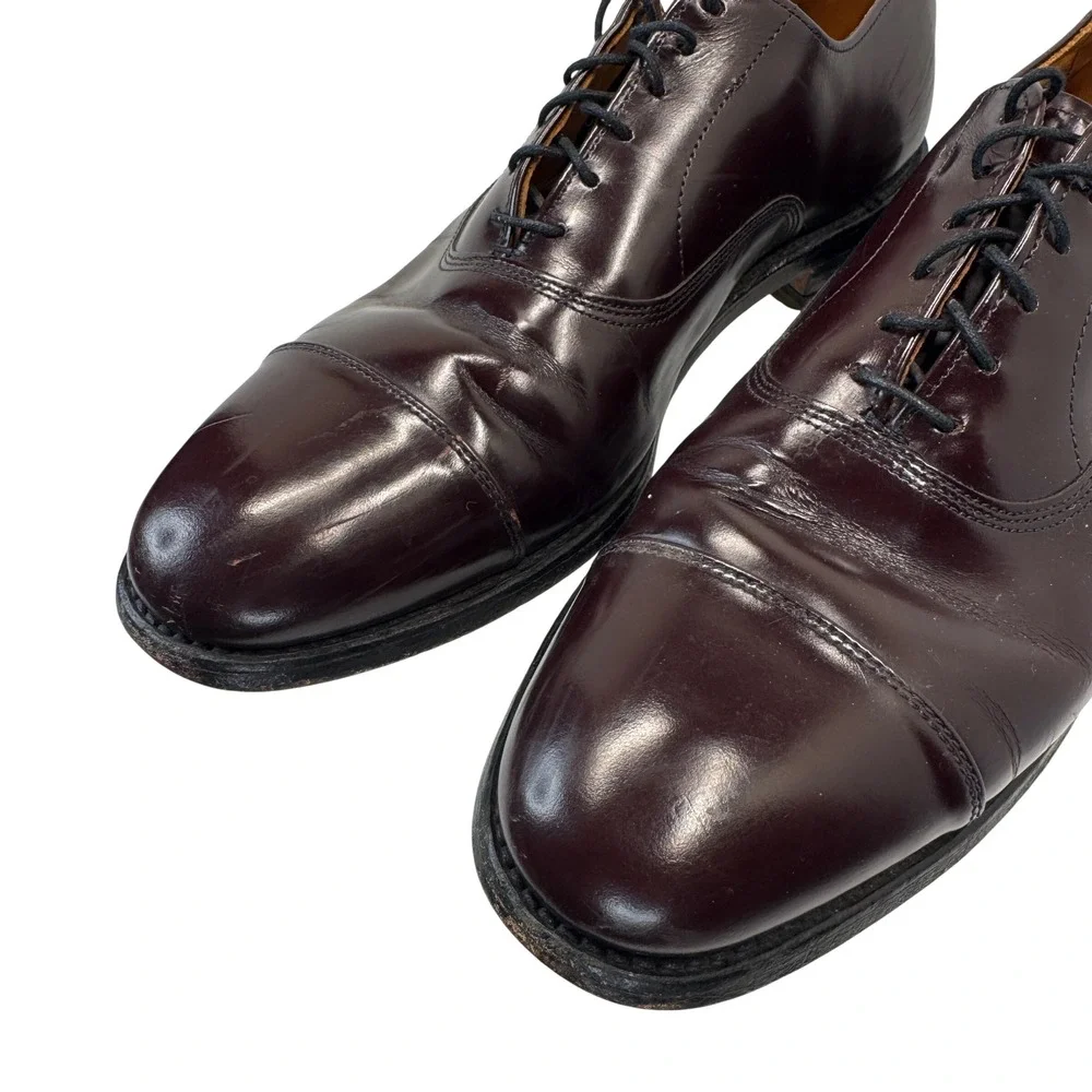 Allen Edmonds Park Avenue Oxford Shoes Leather Burgundy Dress Cap Toe Mens‎ 9 B